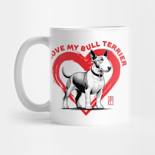 I Love My Bull Terrier - I Love my dog - Energetic dog Mug